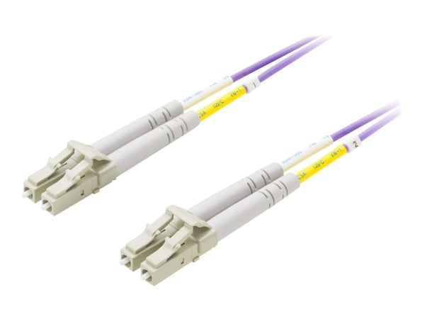 DELTACO - Nettverkskabel - LC multimodus (hann) til LC multimodus (hann) - 50 cm - 0.5 m - fiberoptisk - 50 / 125 mikroner - OM4