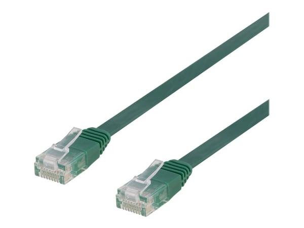 DELTACO - Koblingskabel - RJ-45 (hann) til RJ-45 (hann) - 2 m - UTP - CAT 6 - flat - grønn
