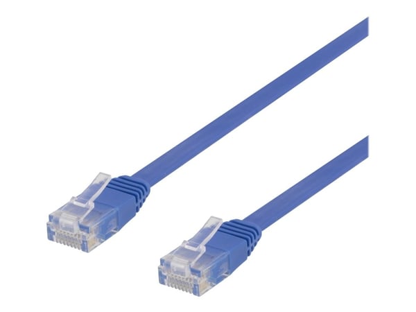 DELTACO - Koblingskabel - RJ-45 (hann) til RJ-45 (hann) - 7 m - UTP - CAT 6 - flat - blå