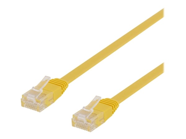 DELTACO - Koblingskabel - RJ-45 (hann) til RJ-45 (hann) - 30 cm - UTP - CAT 6 - flat - gul