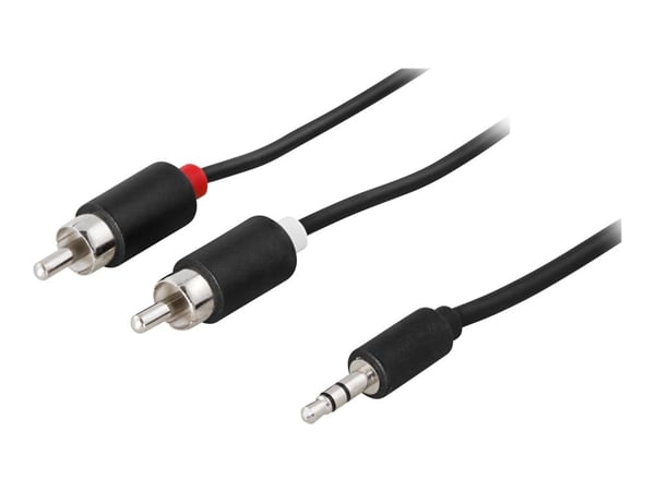 DELTACO - Lydkabel - RCA hann til mini-phone stereo 3.5 mm hann - 2 m - svart