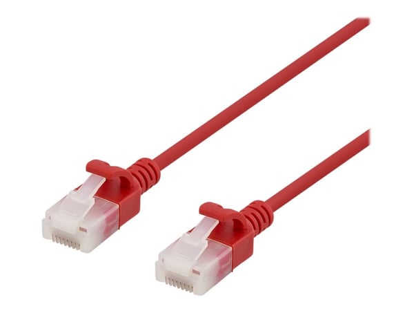 DELTACO - Koblingskabel - RJ-45 (hann) til RJ-45 (hann) - 3 m - UTP - CAT 6a - halogenfri, formstøpt, uten hindringer - rød