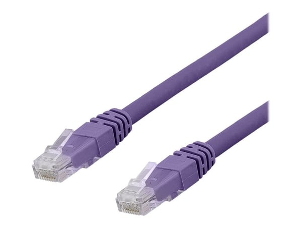 DELTACO TP-60PAU - Koppeledning - RJ-45 (hann) til RJ-45 (hann) - 50 cm - UTP - CAT 6a - halogenfri, formet - lilla