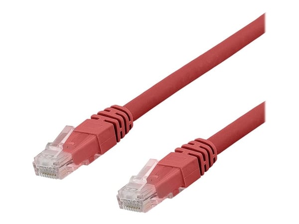 Deltaco U/UTP Cat6a laitekaapeli, Delta-sert., LSZH, 2m, punainen, 2 m, Cat6a, U/UTP (UTP), RJ-45, RJ-45, Punainen