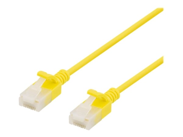 Deltaco U/UTP Cat6a laitekaapeli, ohut, läpimitta 3,5mm, 1m, keltainen, 1 m, Cat6a, U/UTP (UTP), RJ-45, RJ-45, Keltainen