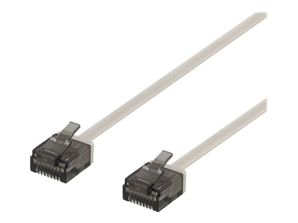 DELTACO - Koblingskabel - RJ-45 (hann) til RJ-45 (hann) - 3 m - UTP - CAT 6a - halogenfri, formstøpt, flat - grå
