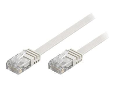 DELTACO TP-620V-FL - Koblingskabel - RJ-45 (hann) til RJ-45 (hann) - 20 m - UTP - CAT 6 - formstøpt, flat - hvit