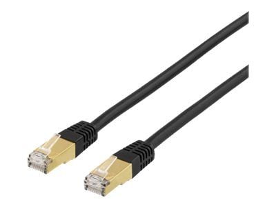 DELTACO - Koppeledning - RJ-45 (hann) til RJ-45 (hann) - 10 m - SFTP - CAT 7 - halogenfri, formet - svart