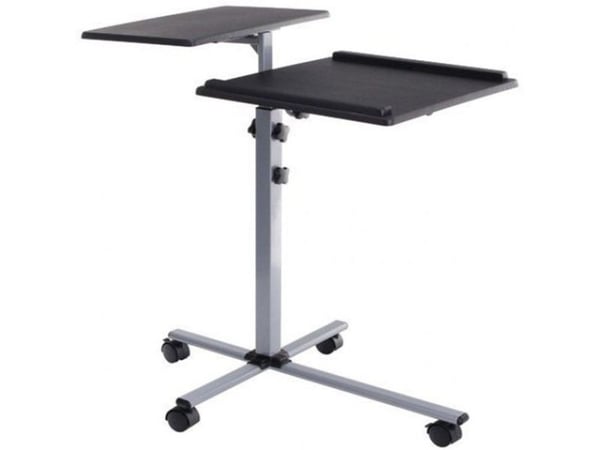 Techly ICA-TB TPM-2, Ställ till bärbara datorer, Svart, Silver, MDF, Gjuten aluminium, 10 kg, 772 - 872 mm, -35 - 35°