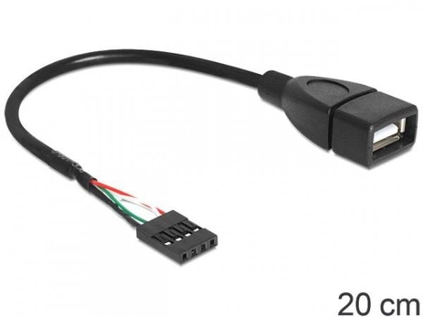 Delock - Intern-til-ekstern USB-kabel - USB (hunn) til 4-pins USB 2.0-header (hunn) - 20 cm