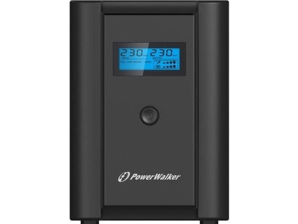 PowerWalker VI 1200 LCD/FR, Linje-Interactive, 1,2 kVA, 600 W, Sinus, 170 V, 280 V