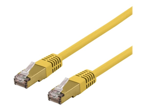 DELTACO SFTP-62GLAH - Koppeledning - RJ-45 (hann) til RJ-45 (hann) - 2 m - SFTP - CAT 6a - halogenfri, formet - gul