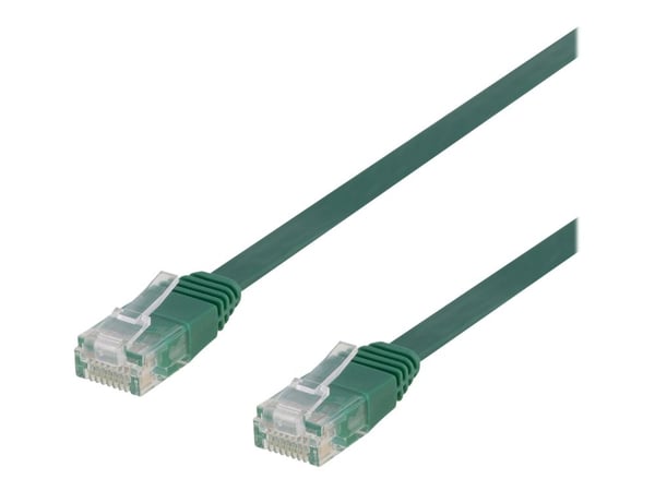 DELTACO - Koblingskabel - RJ-45 (hann) til RJ-45 (hann) - 50 cm - UTP - CAT 6 - flat - grønn