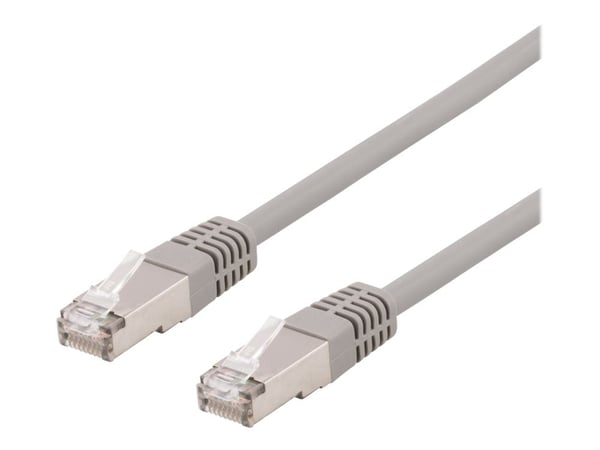DELTACO - Koblingskabel - RJ-45 (hann) til RJ-45 (hann) - U/FTP - CAT 6a - halogenfri, formstøpt - grå