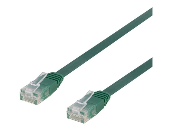 DELTACO - Koblingskabel - RJ-45 (hann) til RJ-45 (hann) - 1.5 m - UTP - CAT 6 - flat - grønn