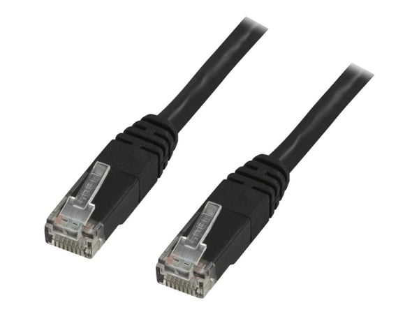 DELTACO - Patch-kabel - RJ-45 (hane) till RJ-45 (hane) - 15 m - UTP - CAT 6 - tvinnad - svart