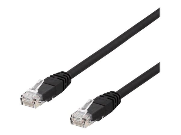 DELTACO TP-603SAU - Koppeledning - RJ-45 (hann) til RJ-45 (hann) - 30 cm - UTP - CAT 6a - halogenfri, formet - svart