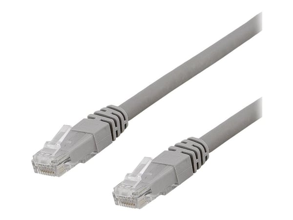 DELTACO - Liitäntäkaapeli - RJ-45 (uros) - RJ-45 (uros) - 25 m - UTP - CAT 6a - halogeeniton, muotoiltu - harmaa