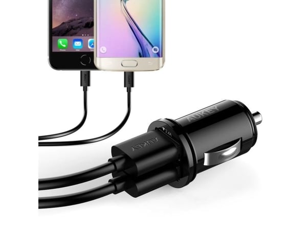 Aukey CC-S1 - Bilstrømadapter - 24 watt - 4.8 A - AiPower - 2 utgangskontakter (USB)