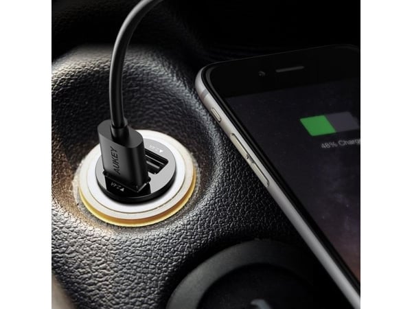 Aukey CC-S1 - Bilstrømadapter - 24 watt - 4.8 A - AiPower - 2 utgangskontakter (USB)