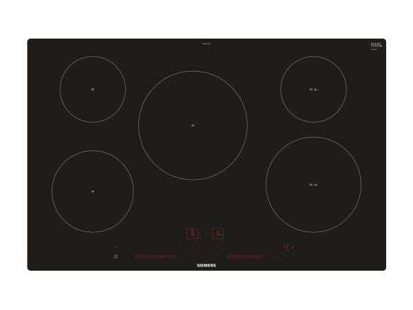 Siemens iQ100 EH801LVC1E - Induktionshäll - 5 kokplattor - Fördjupning - bredd: 78 cm - djup: 50 cm - svart