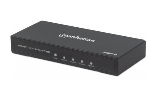 Manhattan 207805, HDMI, 4x HDMI, 3840 x 2160 piksler, Svart, Metall, 4K Ultra HD