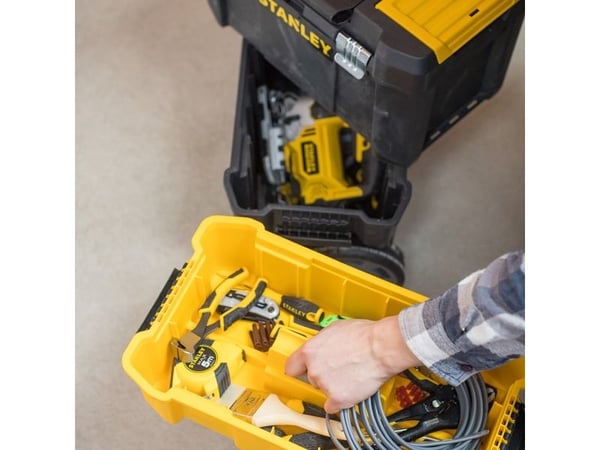 Stanley Essential, Verktøykasse (hard), Plast, Grå, Gult, Hengsel, 475 mm, 285 mm
