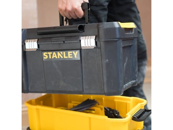 Stanley Essential, Verktøykasse (hard), Plast, Grå, Gult, Hengsel, 475 mm, 285 mm