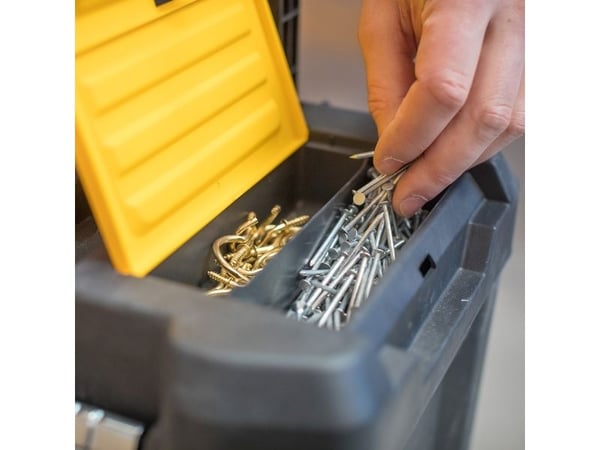 Stanley Essential, Verktøykasse (hard), Plast, Grå, Gult, Hengsel, 475 mm, 285 mm
