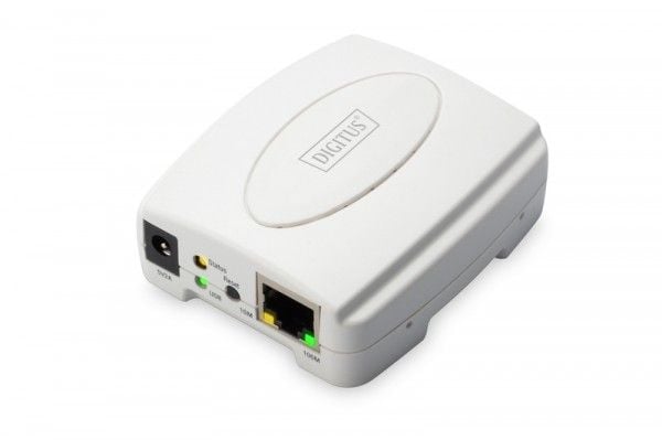 DIGITUS Fast Ethernet Print Server DN-13003-2 - Skriverserver - USB 2.0 - 100Mb LAN - 100Base-TX