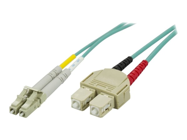 DELTACO - Nettverkskabel - LC multimodus (hann) til SC flermodus (hann) - 10 m - 10 m - fiberoptisk - 50 / 125 mikroner - OM3