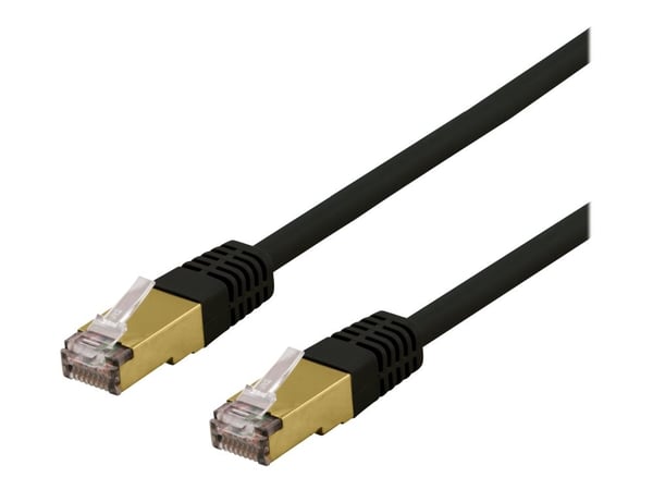 DELTACO SFTP-63SAH - Koppeledning - RJ-45 (hann) til RJ-45 (hann) - 3 m - SFTP - CAT 6a - halogenfri, formet - svart