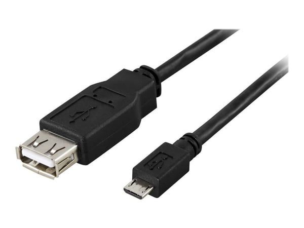 DELTACO - USB-sovitin - USB (hun) til Micro-USB Type B (han) - 20 cm - lajitelma - lajittelu