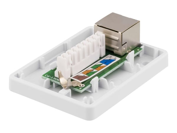 DELTACO VR-216 - Overflatemonteringsboks for nettverk - overflatemonterbar - CAT 6 - FTP - RJ-45 - hvit