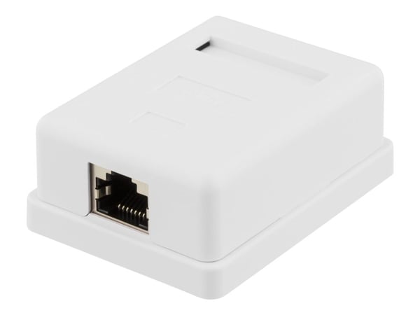 DELTACO VR-216 - Overflatemonteringsboks for nettverk - overflatemonterbar - CAT 6 - FTP - RJ-45 - hvit
