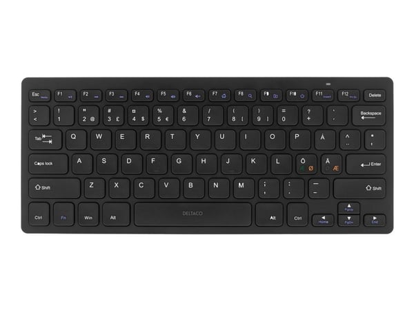 DELTACO TB-632 mini - Tastatur - trådløs - Nordisk - svart