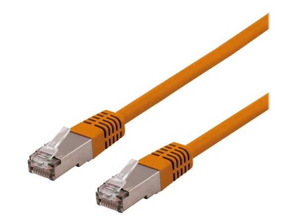 DELTACO SFTP-611ORH - Koblingskabel - RJ-45 (hann) til RJ-45 (hann) - SFTP - CAT 6 - halogenfri, formstøpt - oransje
