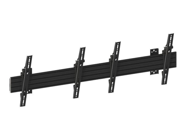 Multibrackets M Wallmount Pro MBW2U - Monteringssett (2 veggplater, veggskinner, 4 tippearmer) - for 2 LCD-skjermer - aluminium, stål - svart - skj...
