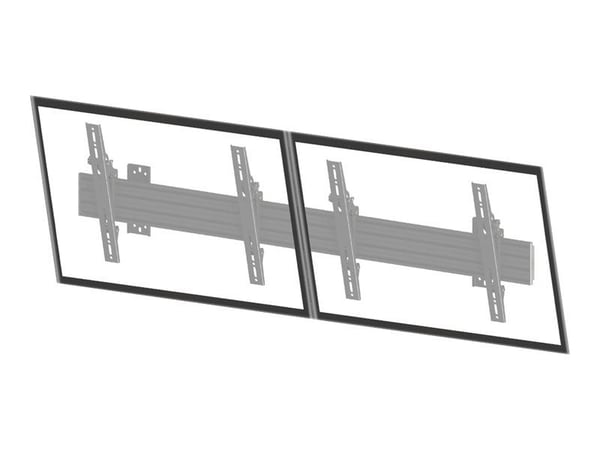 Multibrackets M Wallmount Pro MBW2U - Monteringssats (2 väggplattor, väggskenor, 4 lutningsarmar) - för 2 LCD-bildskärmar - aluminium, stål - svart...