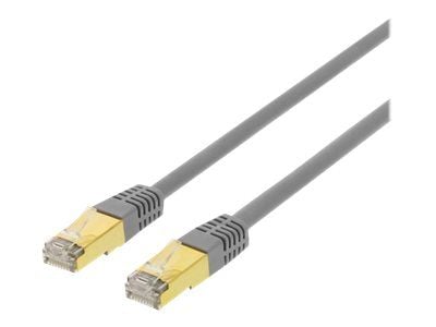 DELTACO - Koblingskabel - RJ-45 (hann) til RJ-45 (hann) - 30 cm - SFTP - CAT 7 - halogenfri, formstøpt - grå