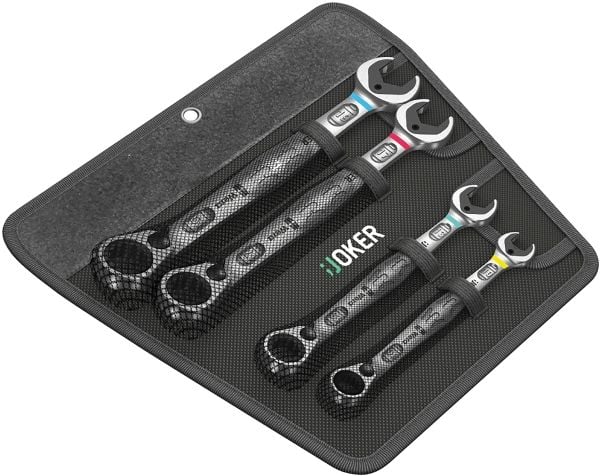 Wera Joker-kytkinsarja, 10,13,17,19 mm, 1/4", Kromi, kromimolybdeeni, Kromi, tyhjä