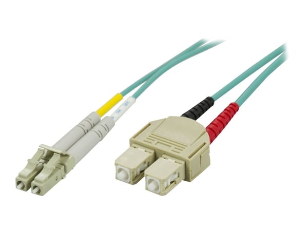 DELTACO - Nettverkskabel - LC multimodus (hann) til SC flermodus (hann) - 1 m - 1 m - fiberoptisk - 50 / 125 mikroner - OM3