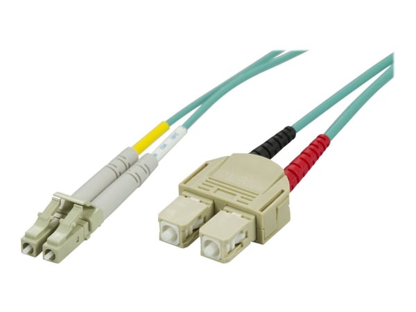 DELTACO - Nettverkskabel - LC multimodus (hann) til SC flermodus (hann) - 50 cm - 0.5 m - fiberoptisk - 50 / 125 mikroner - OM3