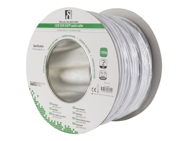 DELTACO TP-48SH - Bulkkabel - 100 m - UTP - CAT 6 - halogenfri - vit