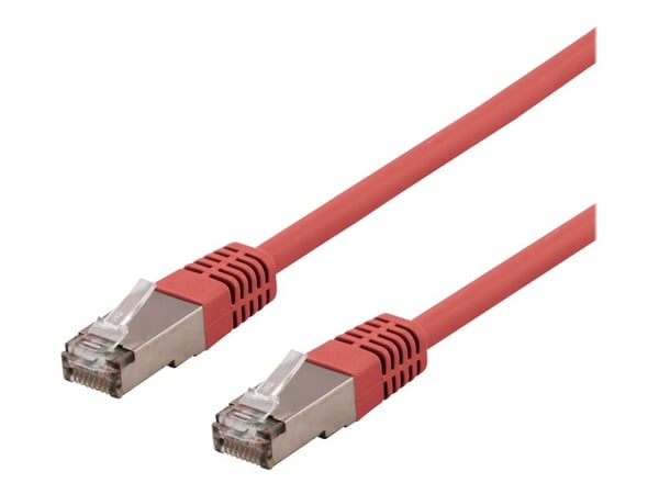 DELTACO STP-63RAU - Koblingskabel - RJ-45 (hann) til RJ-45 (hann) - U/FTP - CAT 6a - halogenfri, formstøpt - rød