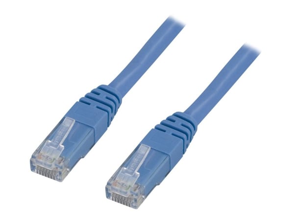 DELTACO TP-603B - Koblingskabel - RJ-45 (hann) til RJ-45 (hann) - 30 cm - UTP - CAT 6 - formstøpt - blå