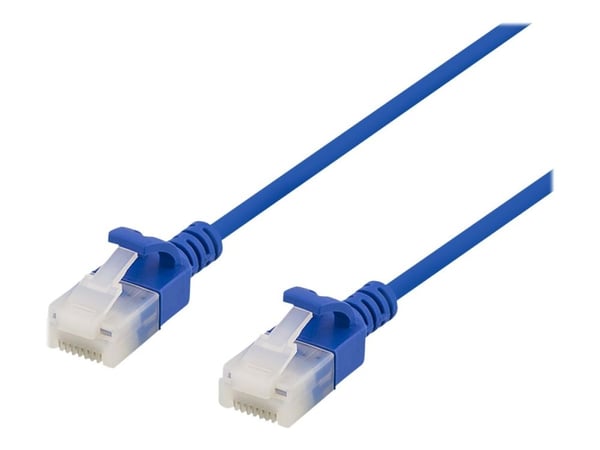 Deltaco U/UTP Cat6a laitekaapeli, ohut, läpimitta 3,5mm, 1m, sininen, 1 m, Cat6a, U/UTP (UTP), RJ-45, RJ-45, Sininen