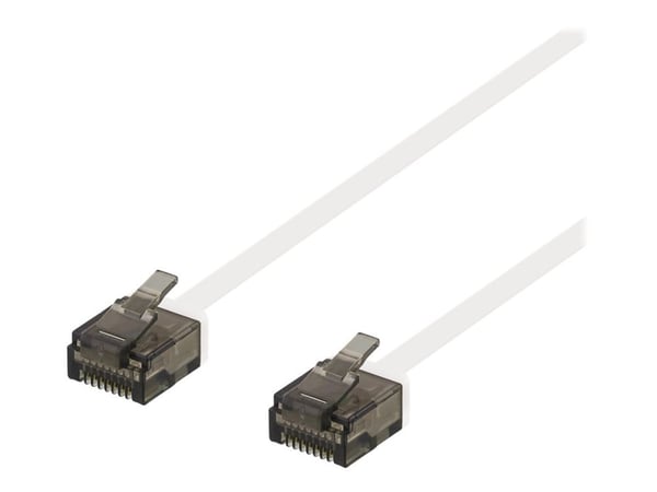DELTACO - Koblingskabel - RJ-45 (hann) til RJ-45 (hann) - 1.5 m - UTP - CAT 6a - halogenfri, formstøpt, flat - hvit