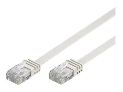 DELTACO TP-61V-FL - Koblingskabel - RJ-45 (hann) til RJ-45 (hann) - 1 m - UTP - CAT 6 - formstøpt, flat - hvit