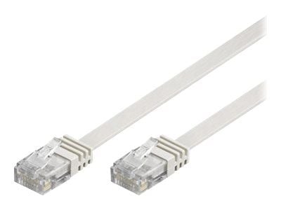 DELTACO - Koblingskabel - RJ-45 (hann) til RJ-45 (hann) - 5 m - UTP - CAT 6 - formstøpt, flat - hvit